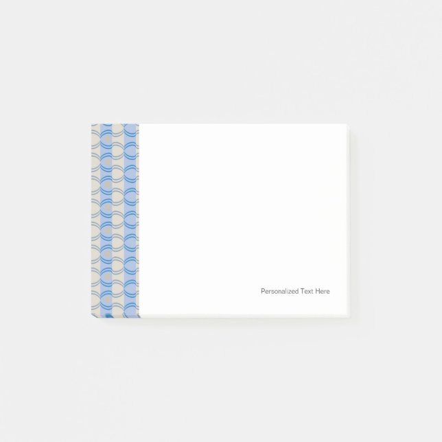 Candystripe Blau auf lagertan Post-it Klebezettel (Vorderseite)