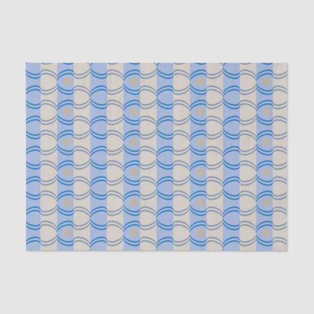 Candystripe Blau auf lagertan Seidenpapier (Vorderseite)