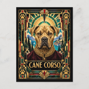 Cane Corso, Art Deco Hund Postkarte