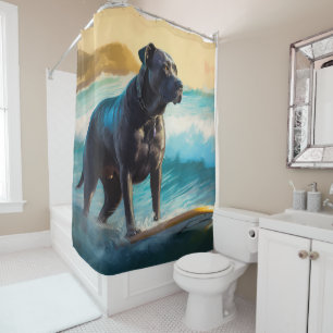 Cane Corso Beach Surfgrafik Duschvorhang