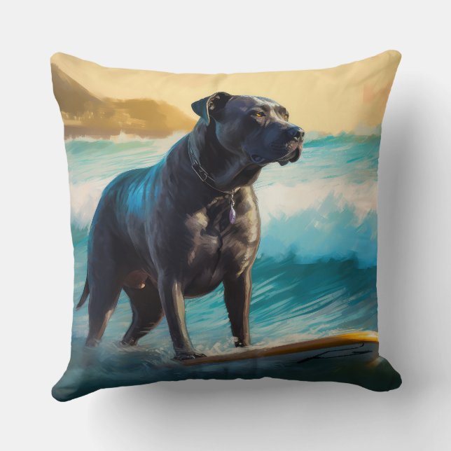 Cane Corso Beach Surfgrafik Kissen (Rückseite)
