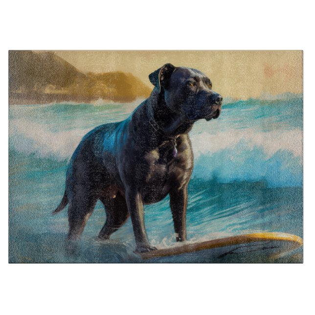 Cane Corso Beach Surfgrafik Schneidebrett (Vorderseite)
