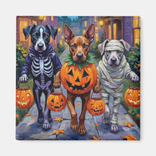 Cane Corso beim Süßigkeiten-Sammeln in Halloween-K Magnet