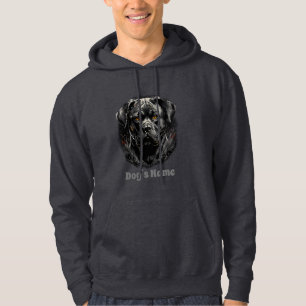 Cane Corso Black und White Portrait Silhouette Hoodie