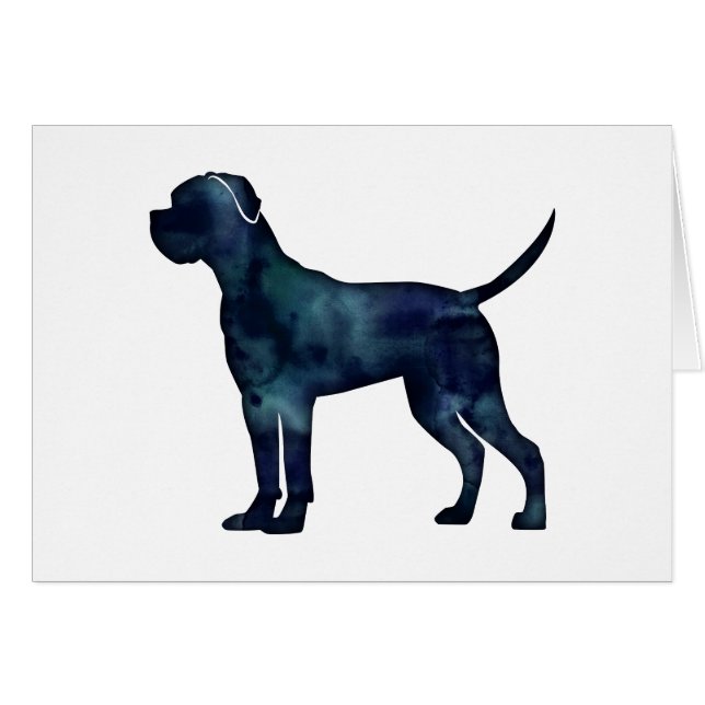 Cane Corso Black Watercolor Silhouette Card (Vorderseite (Horizontal))