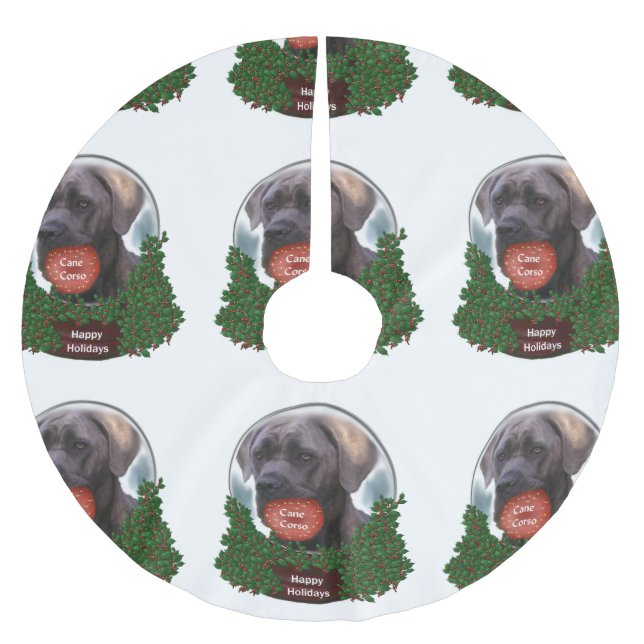 Cane Corso Christmas Polyester Weihnachtsbaumdecke (Vorderseite)