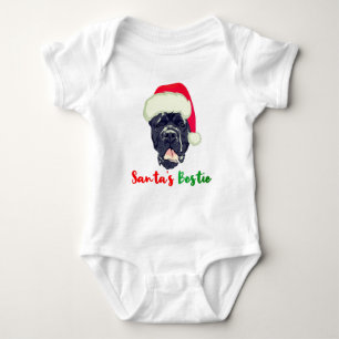 Cane Corso Christmas Santa's Bestie Familie Pajama Baby Strampler