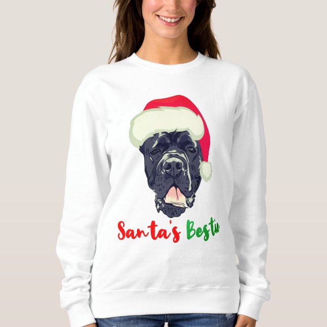 Cane Corso Christmas Santa's Bestie Familie Pajama Sweatshirt (Vorderseite)