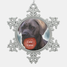 Cane Corso Christmas Schneeflocken Zinn-Ornament