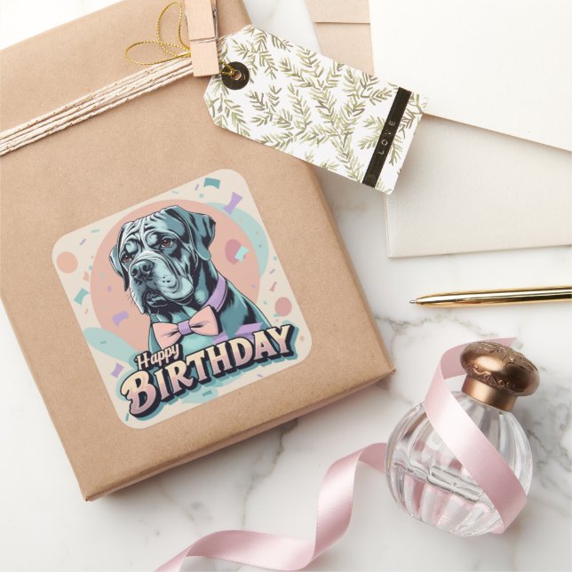 Cane Corso Colorful Quadratischer Aufkleber (Schenken)