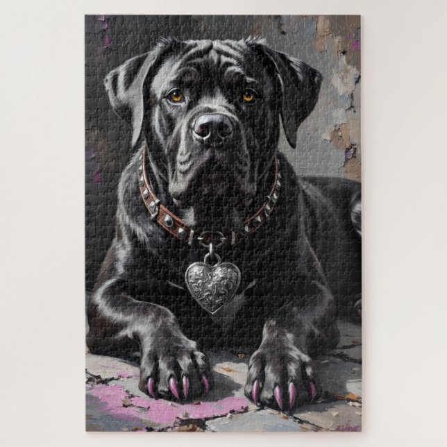 Cane Corso Devoted Guardian Heart Charm Valentine Puzzle (Vertikal)