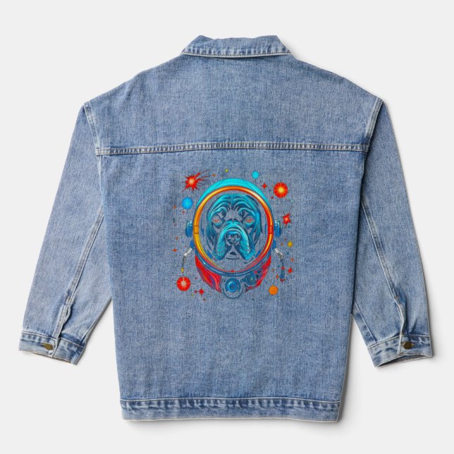 Cane Corso Dog Astronaut Jeansjacke (Rückseite)