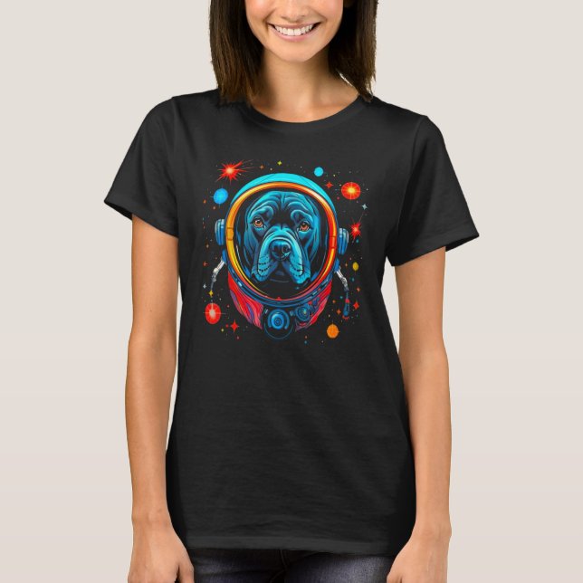 Cane Corso Dog Astronaut T-Shirt (Vorderseite)