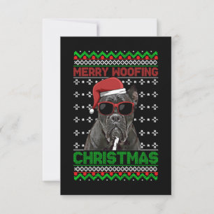Cane Corso Dog Funny Merry Woofing Weihnachten Dankeskarte