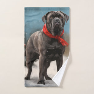 Cane Corso Dog im Schnee Weihnachten Badhandtuch Set