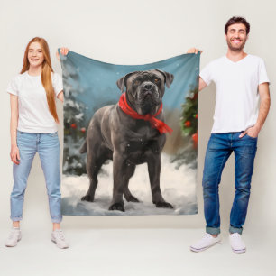 Cane Corso Dog im Schnee Weihnachten Fleecedecke
