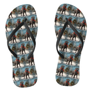 Cane Corso Dog im Schnee Weihnachten Flip Flops
