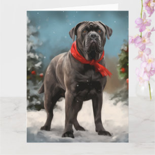 Cane Corso Dog im Schnee Weihnachten Karte