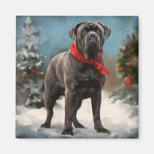 Cane Corso Dog im Schnee Weihnachten Magnet