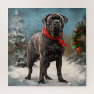 Cane Corso Dog im Schnee Weihnachten Puzzle