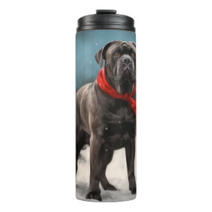 Cane Corso Dog im Schnee Weihnachten Thermosbecher