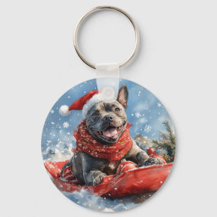 Cane Corso Dog in Sledge Let it Schnee Weihnachten Schlüsselanhänger