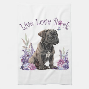 Cane Corso Dog Mama Floral Geschirrtuch