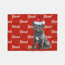Cane Corso Dog mit Namen Gemustert Weihnachten Fleecedecke