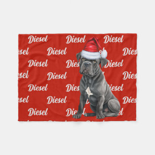 Cane Corso Dog mit Namen Gemustert Weihnachten Fleecedecke