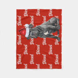 Cane Corso Dog mit Namen Gemustert Weihnachten Fleecedecke