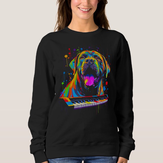 Cane Corso Dog Piano Sweatshirt (Vorderseite)