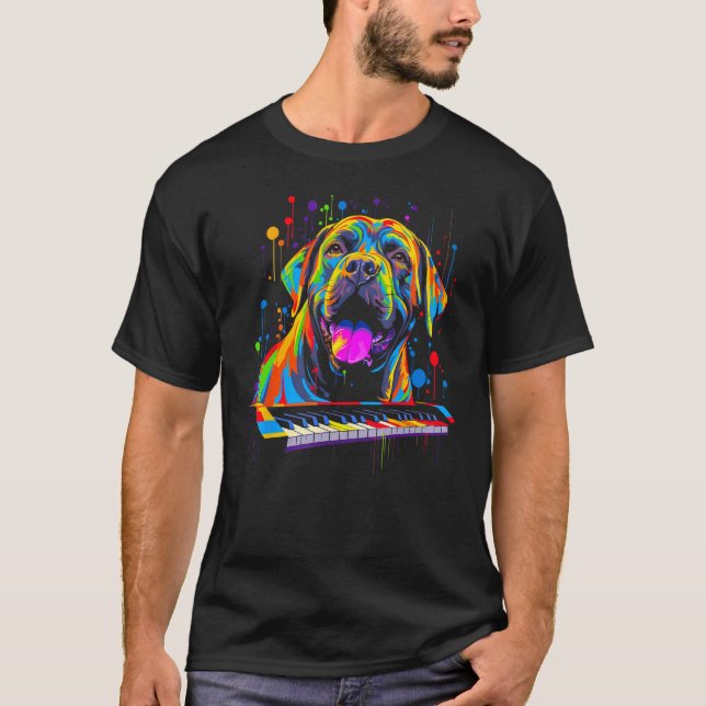 Cane Corso Dog Piano T-Shirt (Vorderseite)