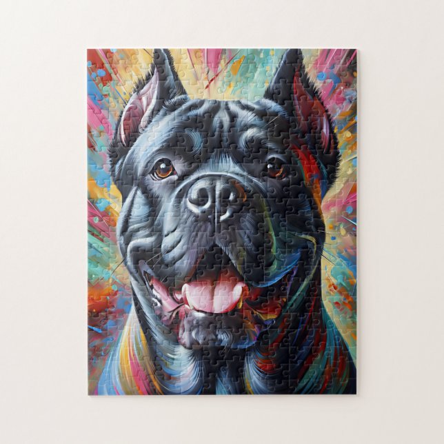 Cane Corso Dog Portrait Akrylkkunstdruckhund Puzzle (Vertikal)
