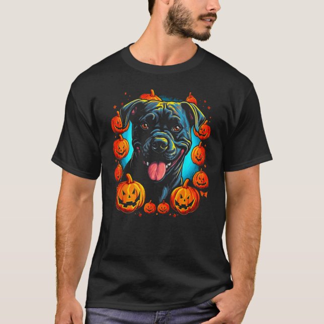 Cane Corso Dog Pumpkin Halloween T-Shirt (Vorderseite)