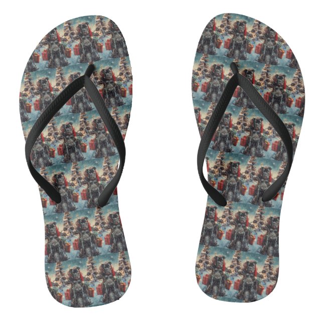 Cane Corso Dog Riding Motorrad Weihnachten Flip Flops (Fußbett)