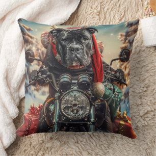 Cane Corso Dog Riding Motorrad Weihnachten Kissen