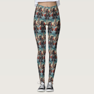 Cane Corso Dog Riding Motorrad Weihnachten Leggings