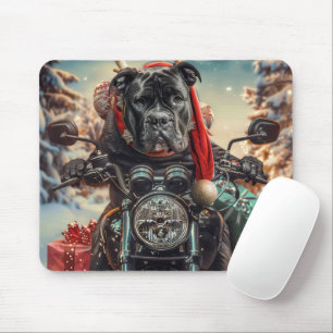 Cane Corso Dog Riding Motorrad Weihnachten Mousepad