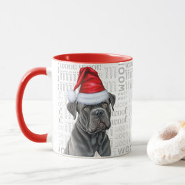 Cane Corso Dog Santa auf dem Hintergrund des Walde Tasse