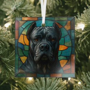 Cane Corso Dog "Stached Glass" Ornament Aus Glas