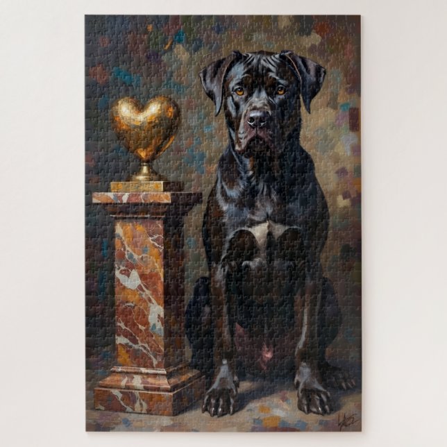 Cane Corso Dog Valentine's Day Heart Protector Puzzle (Vertikal)