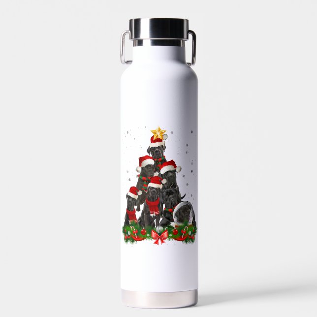 Cane Corso Dog Weihnachtsbaum Weihnachtsbaum Trinkflasche (Vorne)