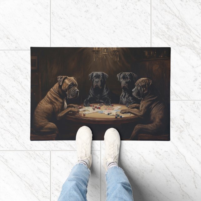 Cane Corso Dogs Poker Art Fußmatte (Indoor)