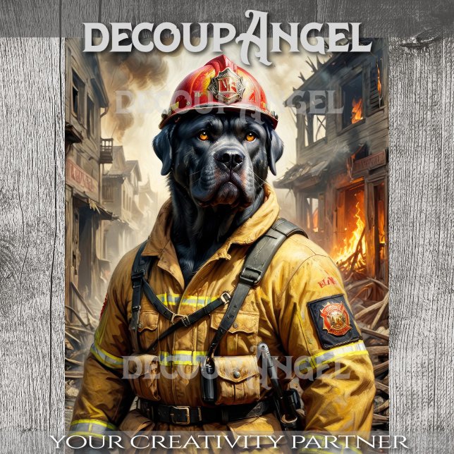 Cane Corso - Feuerwehrleute - Decoupage - Seidenpapier (Von Creator hochgeladen)