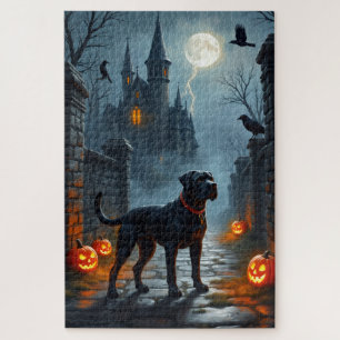 Cane Corso gotische Burg Halloween Kunst Puzzle