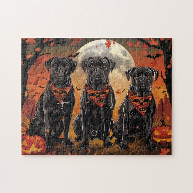 Cane Corso Halloween Gruselig Puzzle (Horizontal)