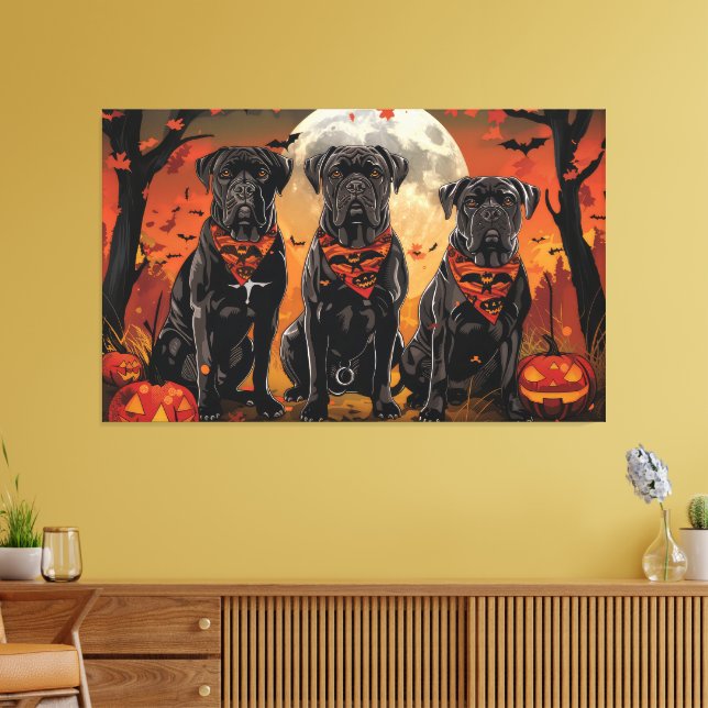 Cane Corso Halloween Spooky Leinwanddruck (Insitu (Wohnzimmer))