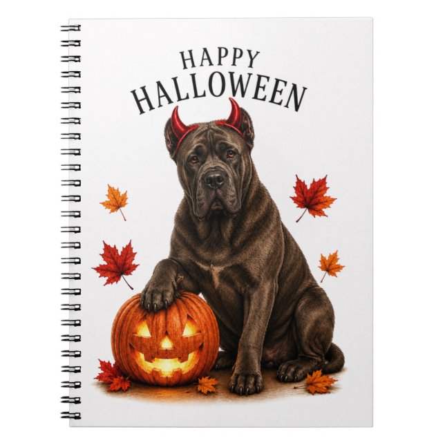Cane Corso Halloween Teufelshund Notizblock (Vorderseite)