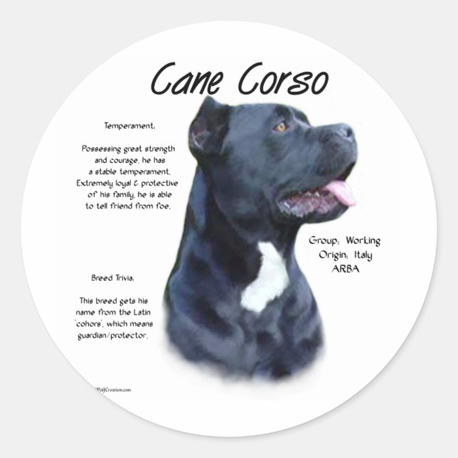 Cane Corso History Runder Aufkleber (Vorderseite)