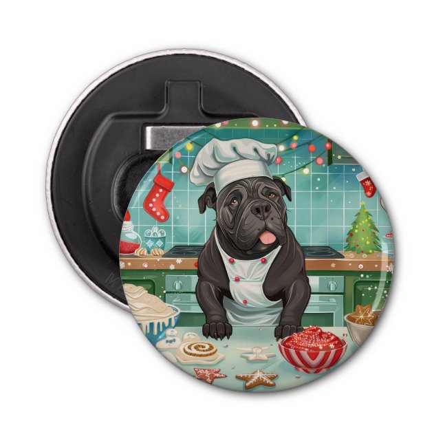Cane Corso Holiday Baking: Feierliche Weihnachten Flaschenöffner (Vorderseite)